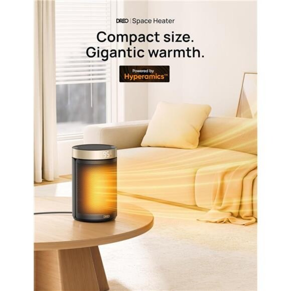 Space Heater, Portable Electric Heaters Indoor with Thermostat, Digital Display - Picture 2 of 6